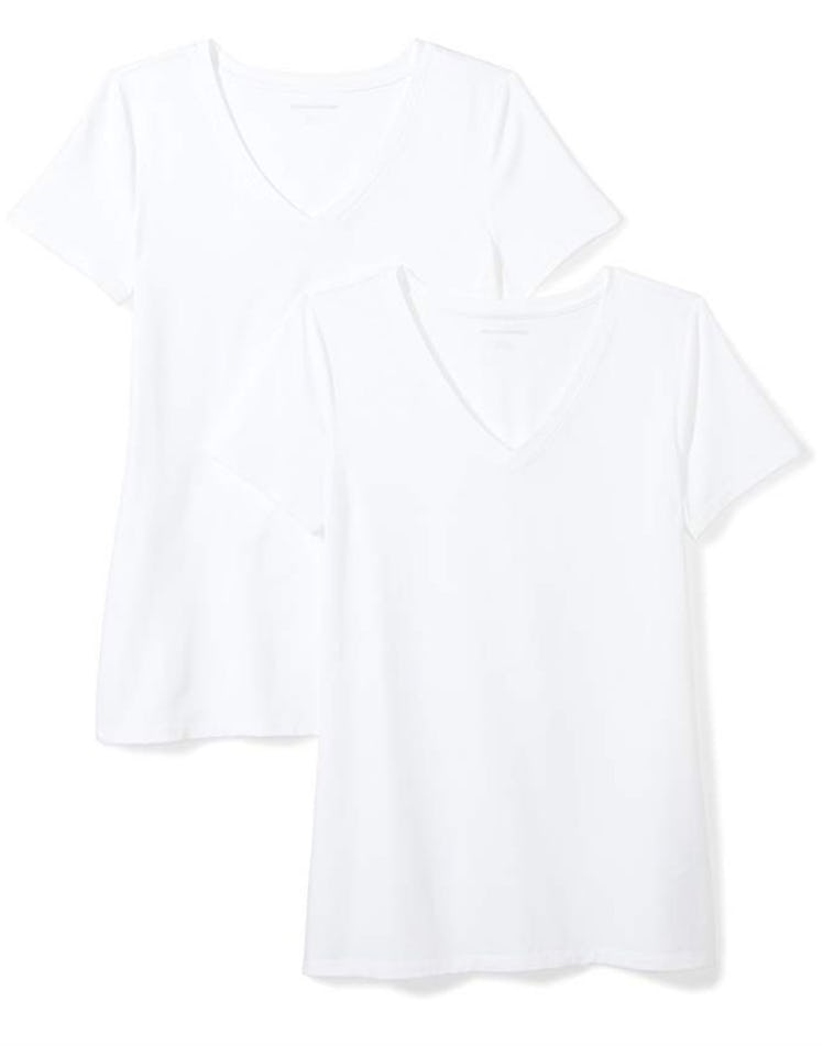 Amazon Essentials Short-Sleeve V-Neck (2-Pack)