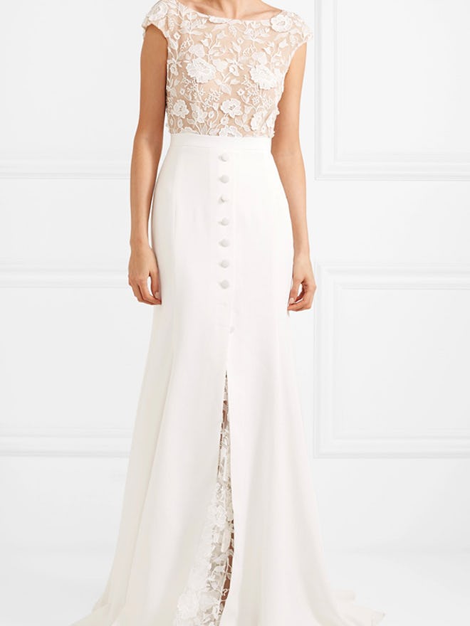 Sewell Lace And Crepe Gown