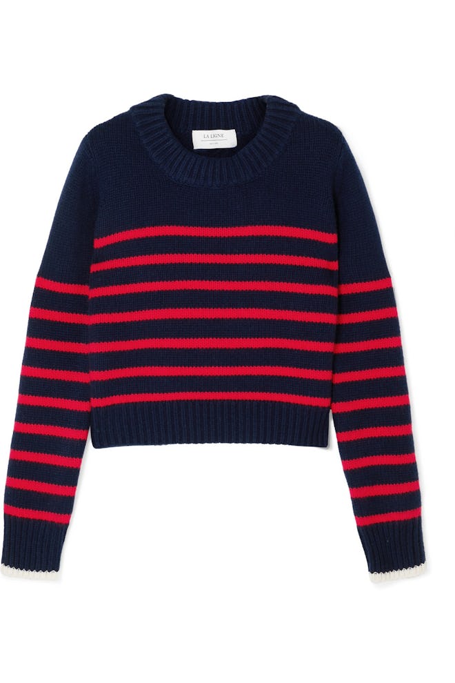 La Ligne Mini Marin Striped Wool And Cashmere-Blend Sweater