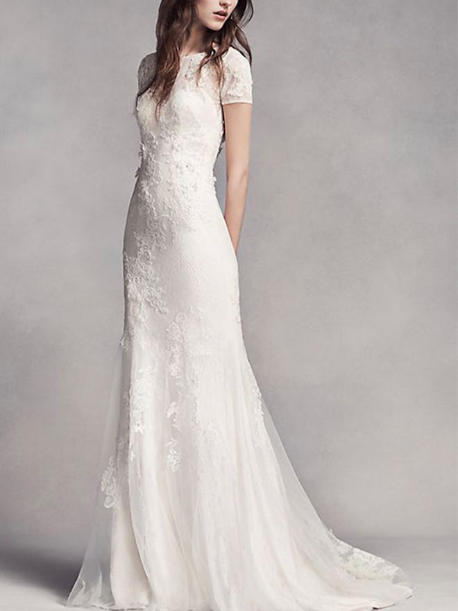 Short Sleeve Lace Wedding Dress