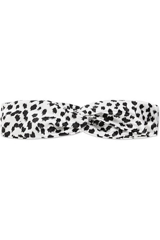 Slip Twist Leopard Print Silk Headband