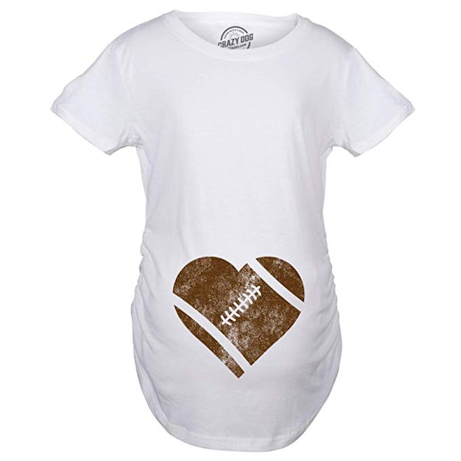 Maternity Football Heart Pregnancy T-Shirt