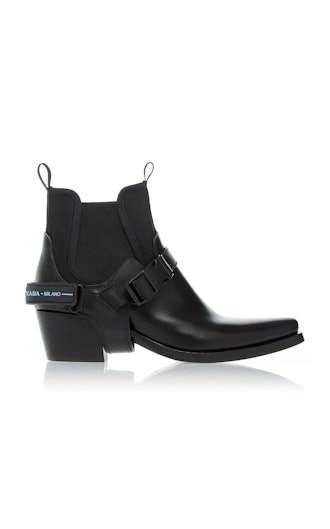 Prada Western Leather Ankle Boot