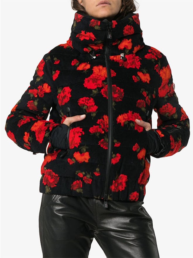 Vonne Floral Print Feather Down Puffer Jacket