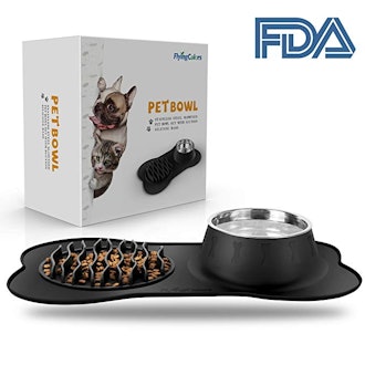 FLYINGCOLORS Slow Feeder and Pet Water Bowl Set