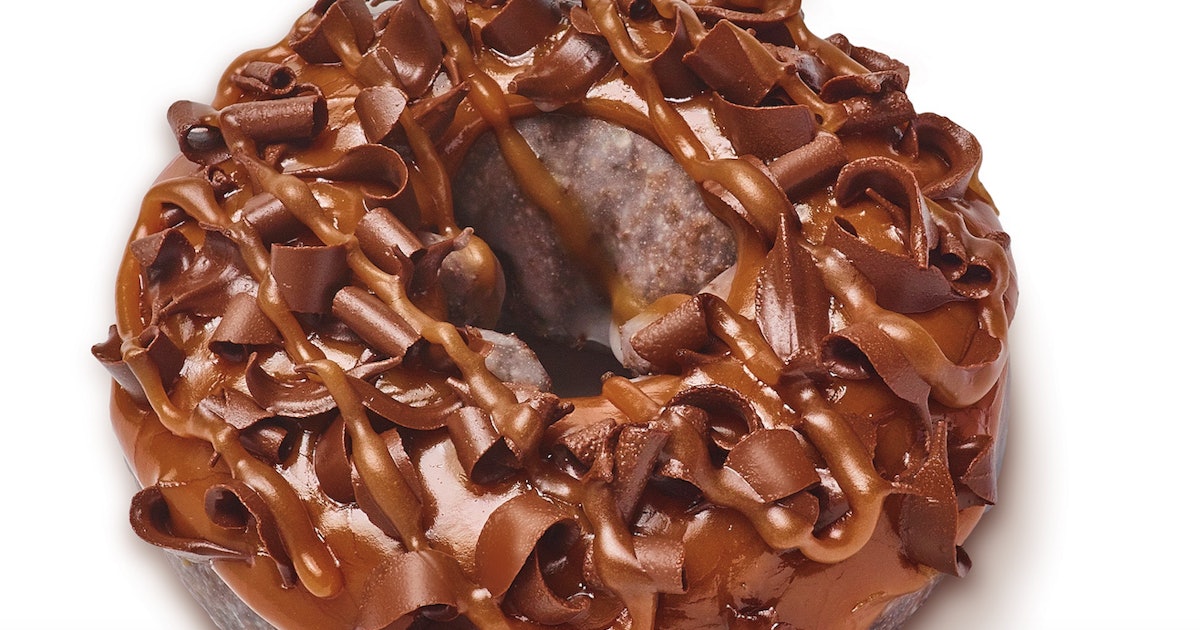 Dunkin’s Caramel Chocoholic Donut Is Topped With Chocolate Curls