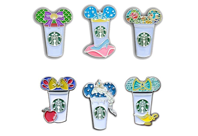Princess Starbucks Cup Pin Pack (6 Pins)