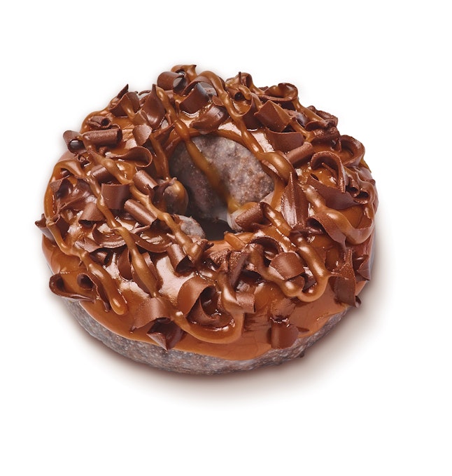 Dunkin’s Caramel Chocoholic Donut Is Topped With Chocolate Curls