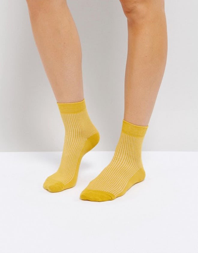 Plain Ribbed Ankle Socks