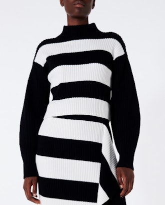 Stripy Merino Wool Sweater Cropped Pullover