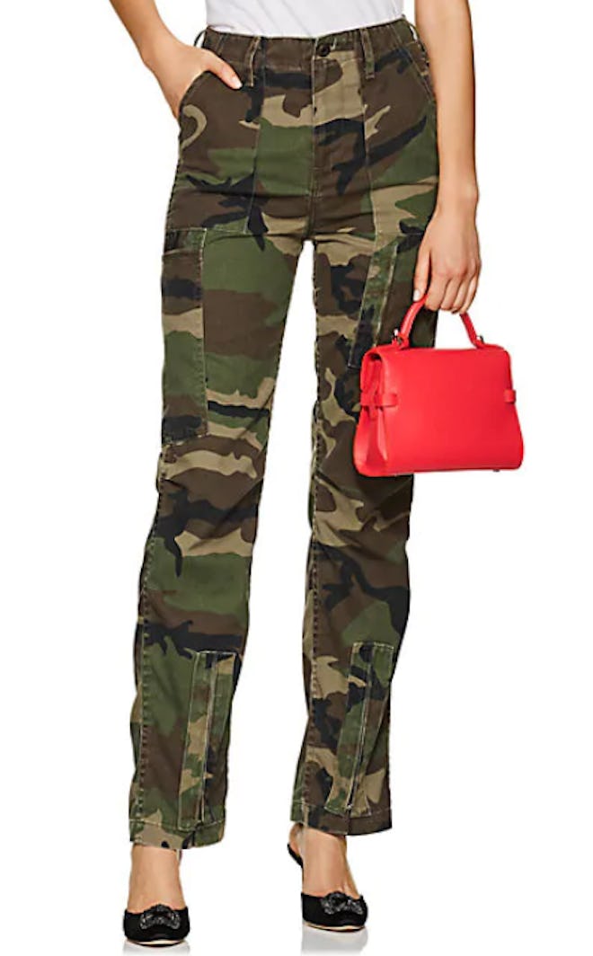 Camouflage High-Waist Cargo Pants