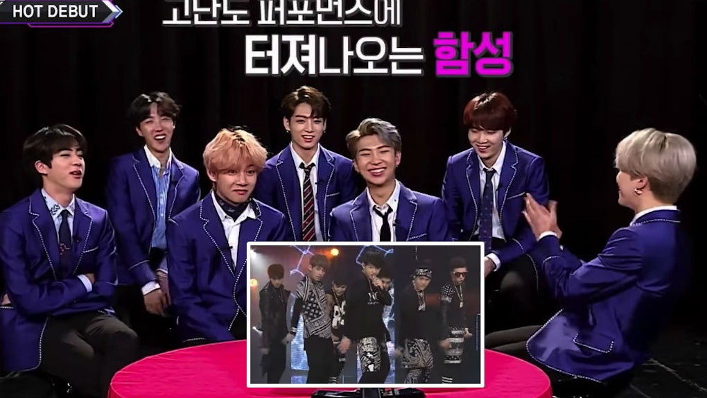 The Video Of BTS Reacting To Their 'M Countdown' Debut Performance Will