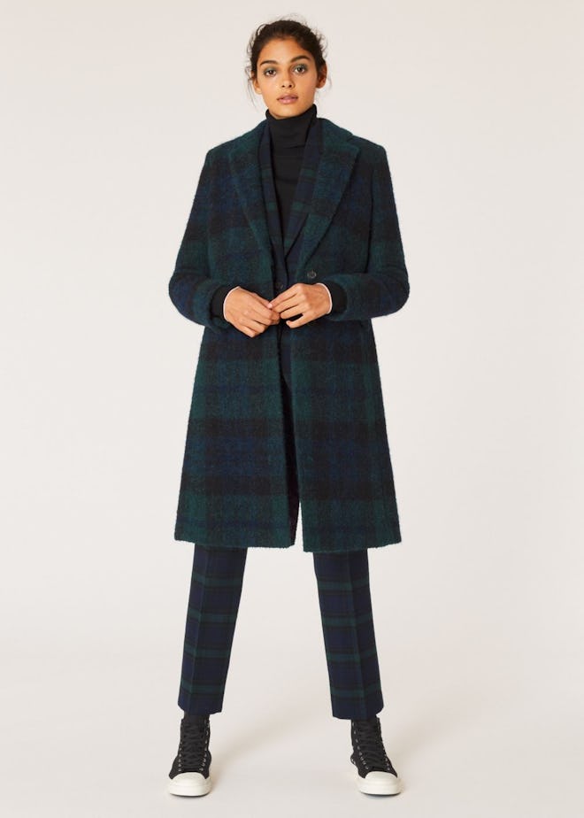 Paul Smith Women's Blackwatch Tartan Bouclé Epsom Coat