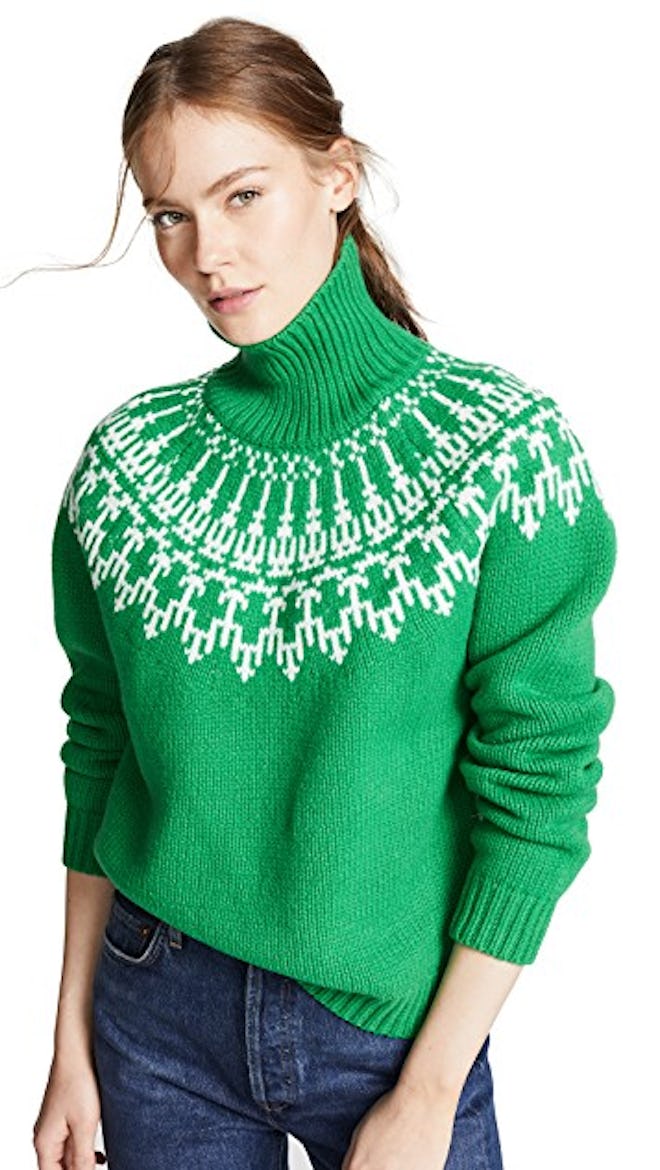 Tory Sport Fair Isle Turtleneck Sweater  