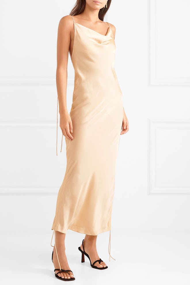 Ruched Satin Dress