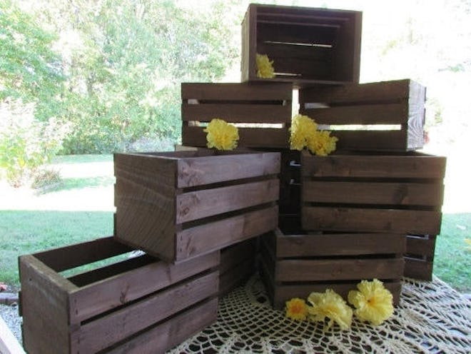 10in, 18in rustic wooden crates