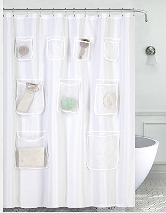Mrs Awesome Shower Curtain Liner With Mesh Pockets