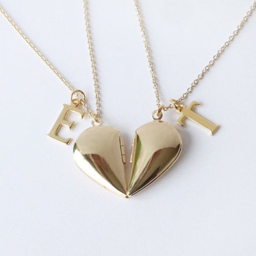 Gold Half Heart Locket Necklaces