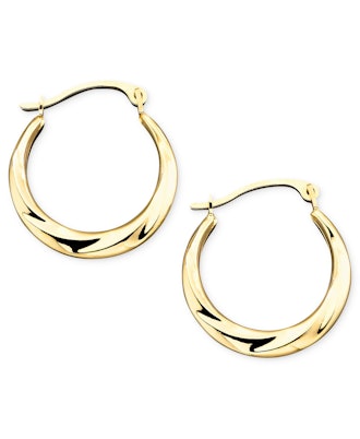  10k Gold Small Polished Swirl Hoop Earrings