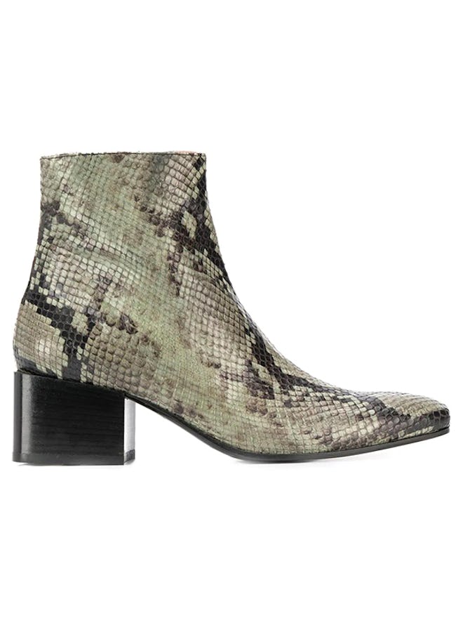 Snake Print Ankle Boots