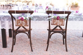 Rustic Wedding Decor- Mr and Mrs Chair Signs