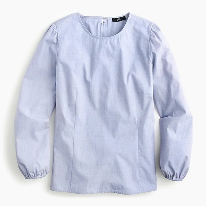 Puff-Sleeve in End-on-End Cotton