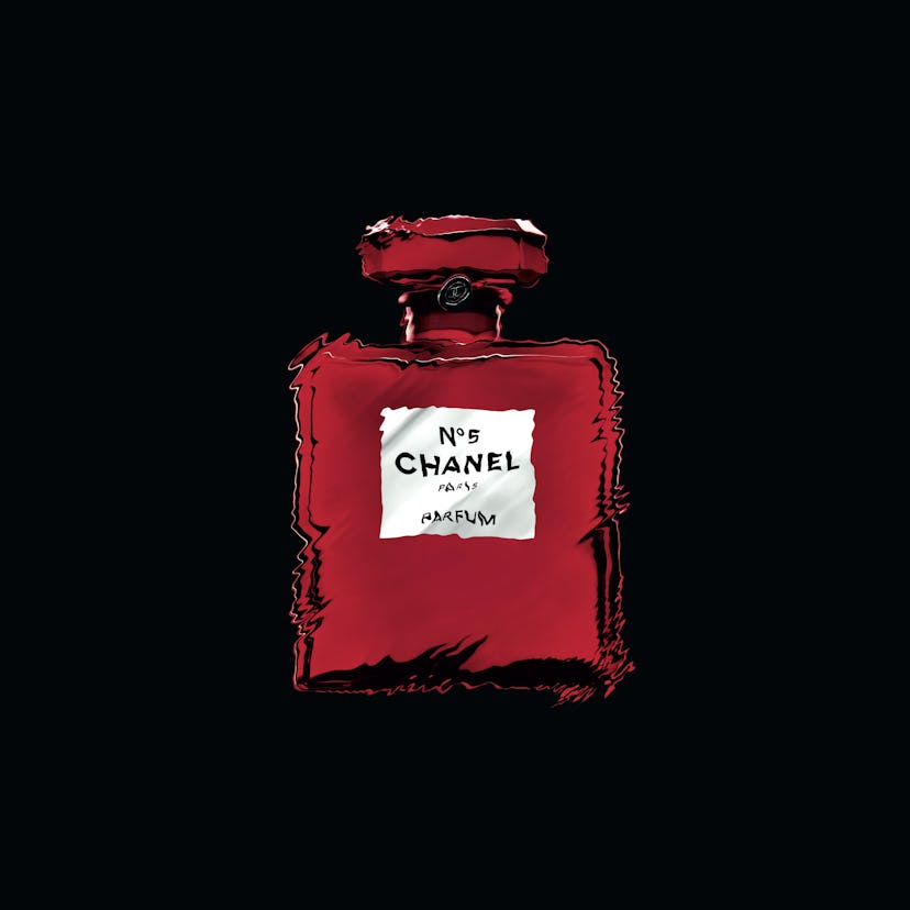 Illustration of Chanel No.5 bottle