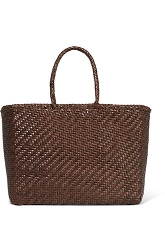 Basket Woven Leather Tote 