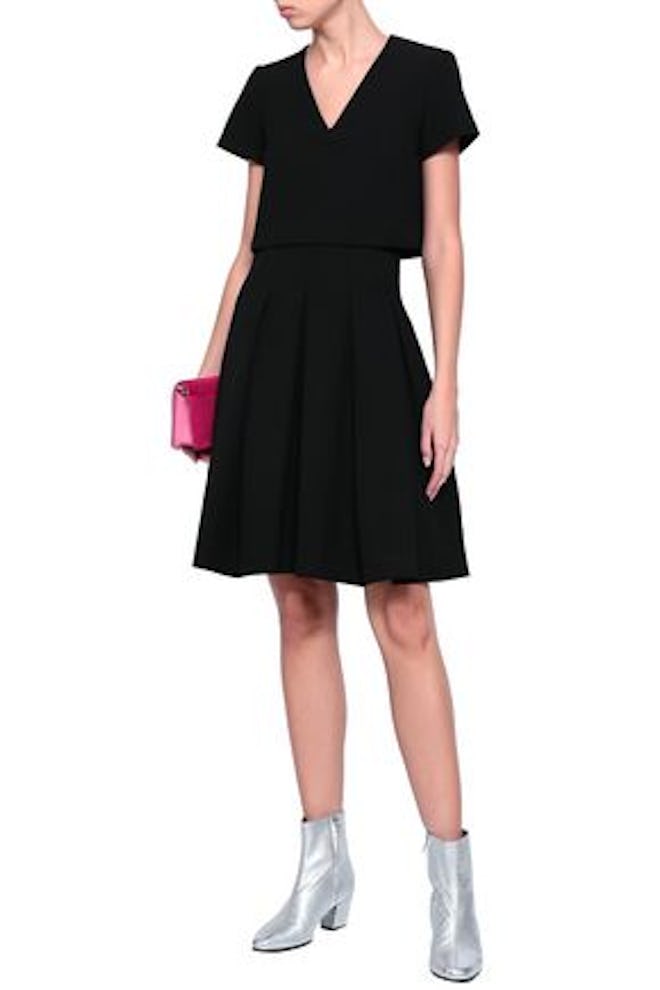 Rozane Layered Pleated Stretch-Crepe Dress