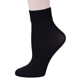 Fitu Women's Opaque Ankle High Hosiery Socks (10 Pack)