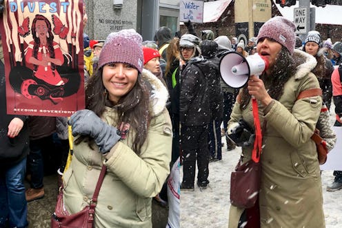 Indigenous women protesting for legislation that protects women from violence on the street.