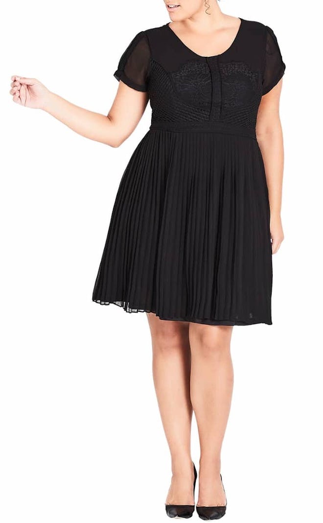 Allure Pleated Fit and Flare Dress