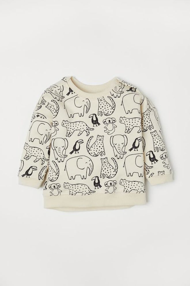 Sweatshirt with Printed Design