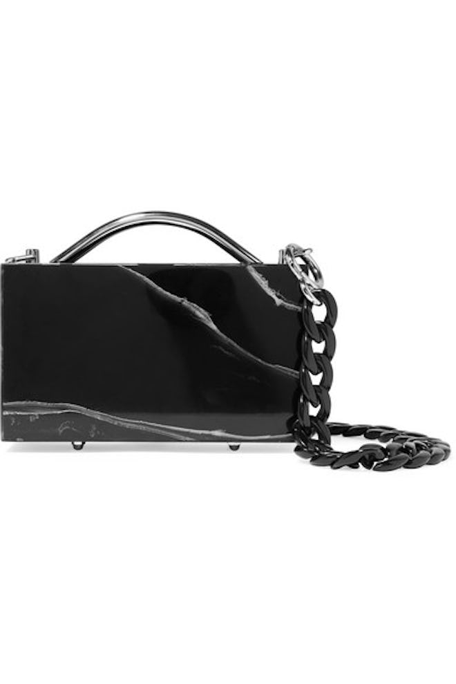 L'Afshar Eugene Marbled Perspex Clutch