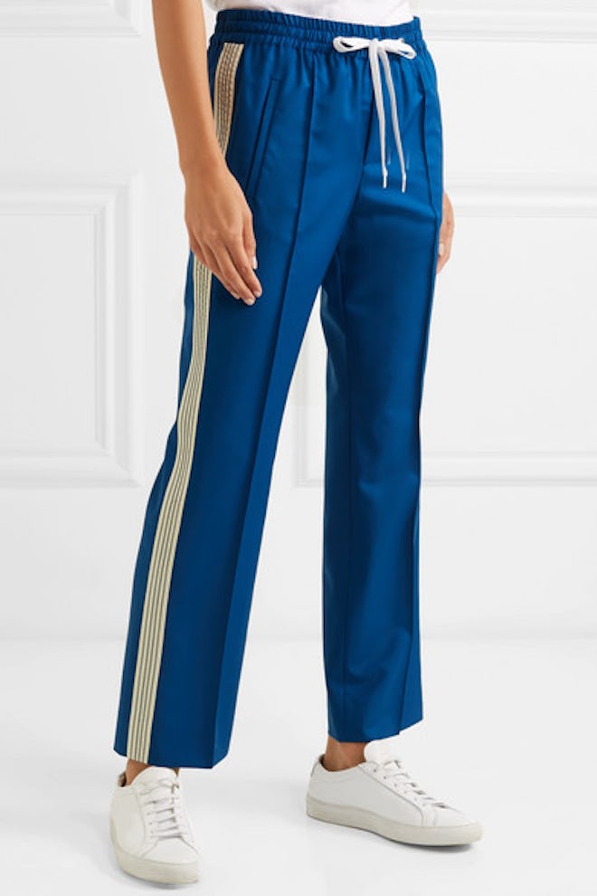 Striped Wool And Mohair-Blend Track Pants