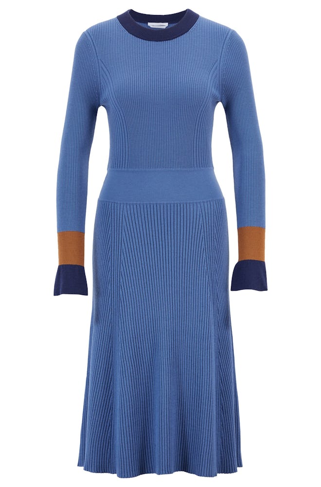 Knitted Color-Block Dress 