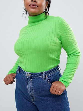 Curve Roll Neck Crop Sweater