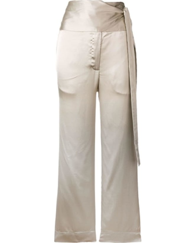 Belted Satin Trousers