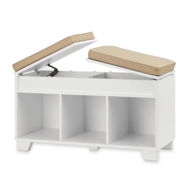 Real Simple 3-Cube Split-Top Storage Bench