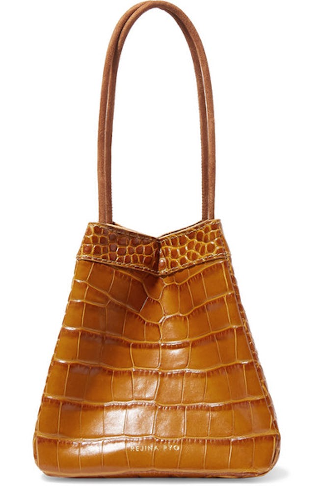 Rejina Pyo Croc-Effect Leather Bucket Bag