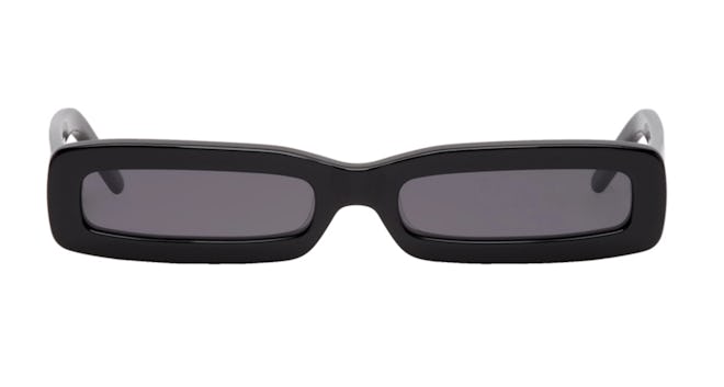 Black Long Rectangular Sunglasses