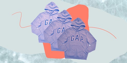 Three purple GAP hoodies
