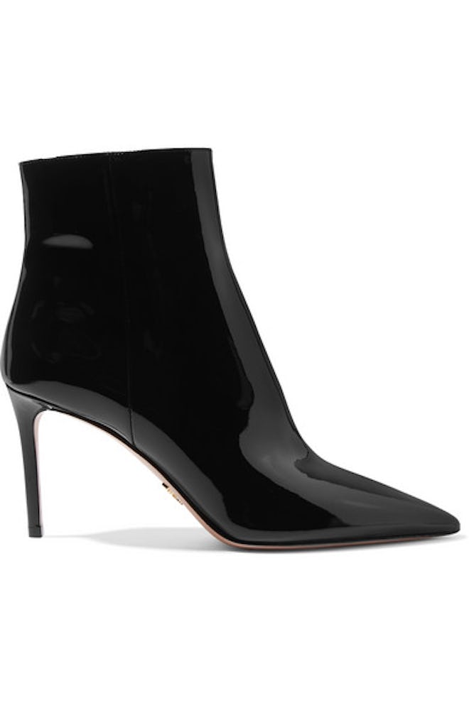 Prada Patent-Leather Ankle Boots
