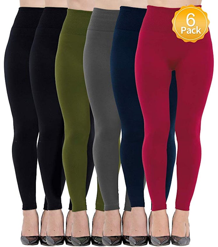 Diravo Women's Fleece Lined Leggings (6 Pack)