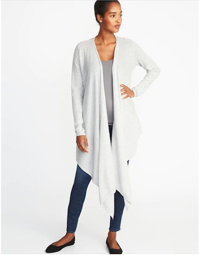 Maternity Extra-Long Open-Front Nursing Sweater