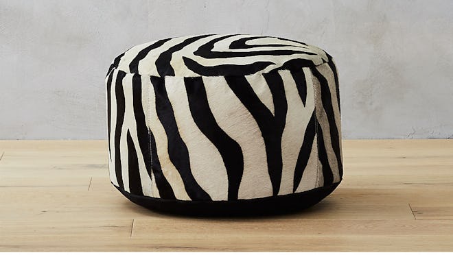 Zebra Print Pouf