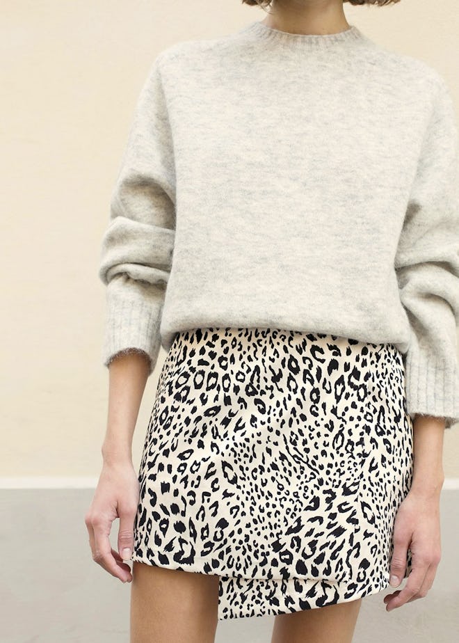 Leopard Crossover Mini Skirt