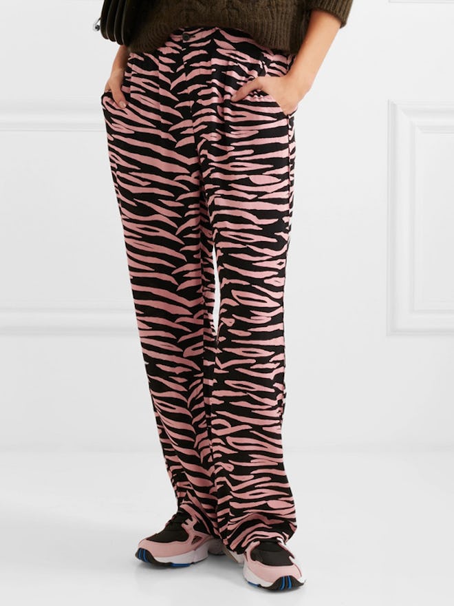 Lindale Zebra-Print Crepe Pants