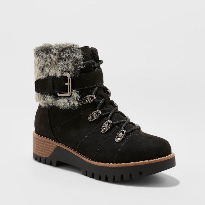 Women's Deanna Faux Fur Lace Up Hiker Boots - Universal Thread™