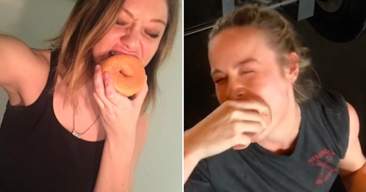 I Tried Eating Doughnuts During My Workout Like Brie Larson & Exercise ...